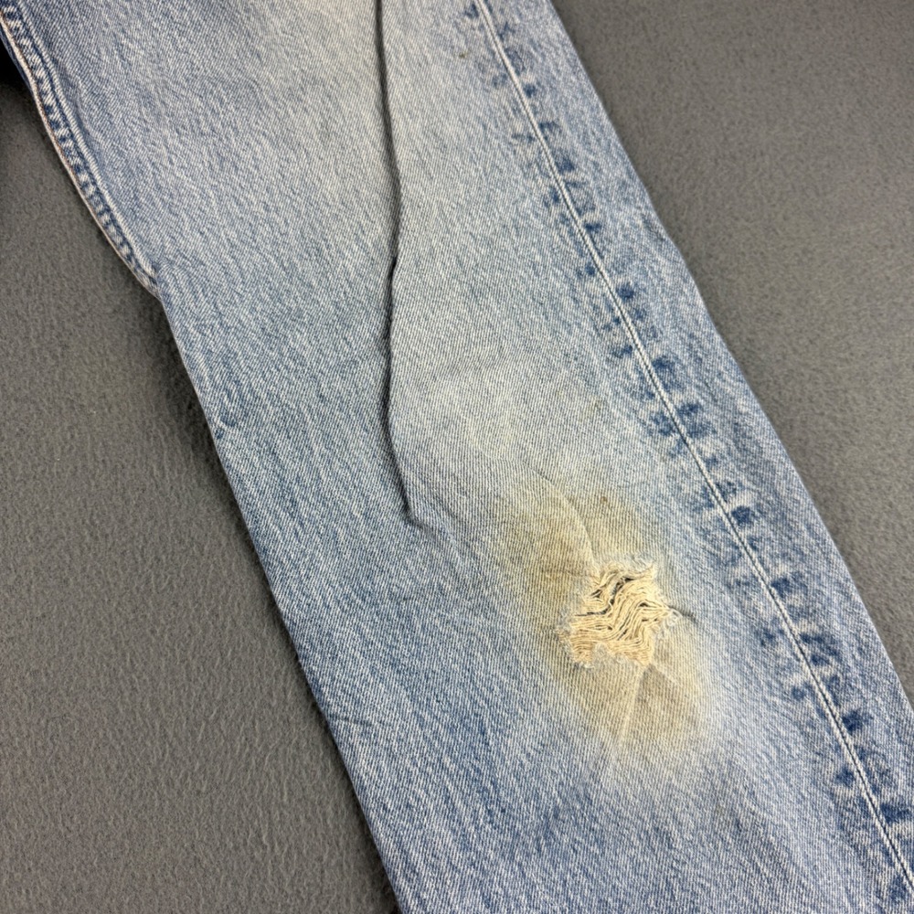 Vintage USA Levis 501 Jeans Men's 32x36 Blue Distressed Wallet Fade Button Fly - Picture 6 of 15